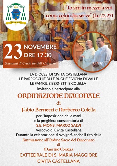 Ordinazione Diaconale di Fabio Bernetti e Norberto Colella 23/11/2025